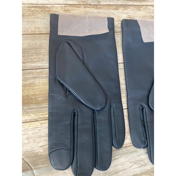 Coach XL Tech Leather Gloves Denim Blue Touchscreen Compatible $130 NWT - Picture 6 of 8